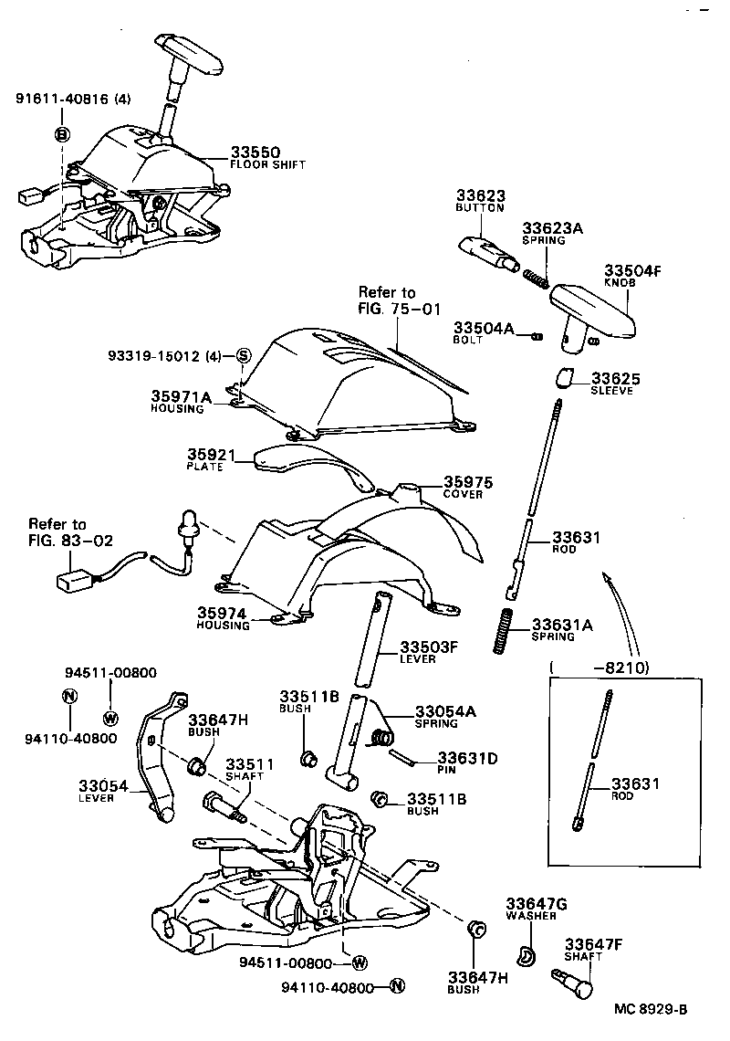 33054-32020 LEVER SUB-ASSY, SHIFT, NO.2(FOR FLOOR SHIFT) product image