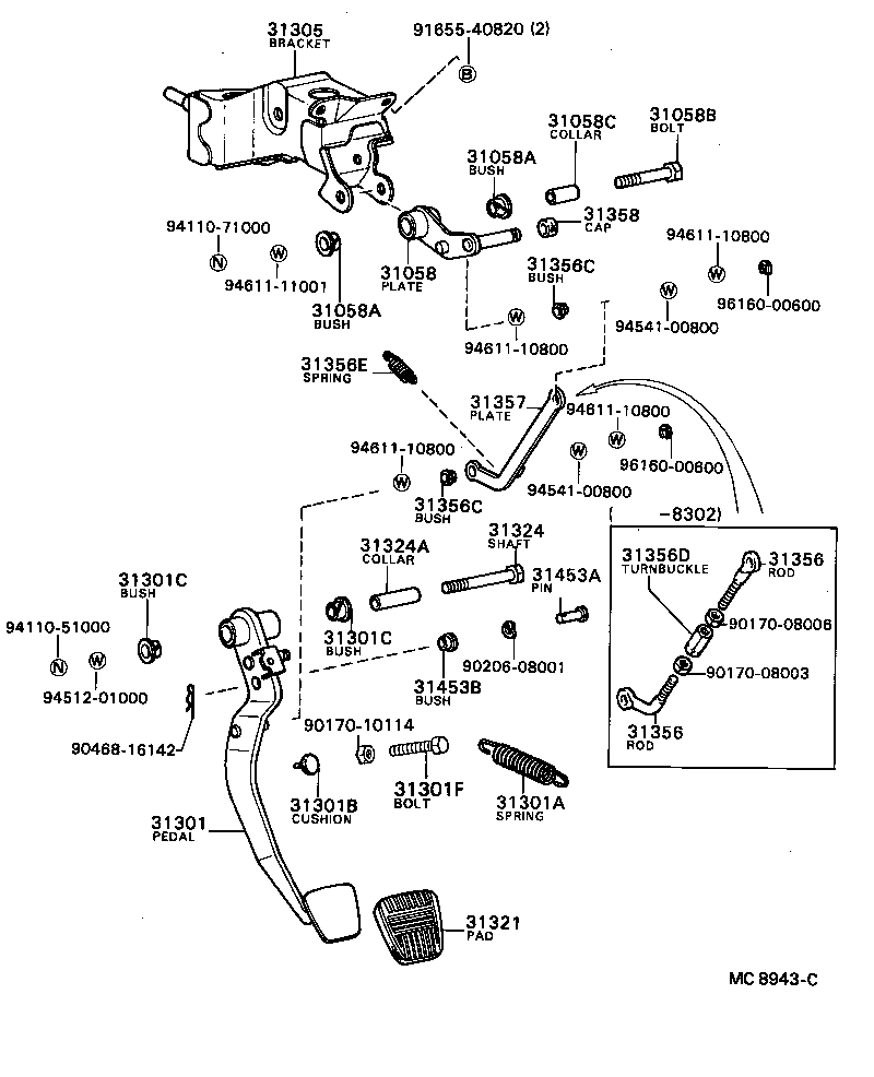 31310-20070 PEDAL SUB-ASSY, CLUTCH product image