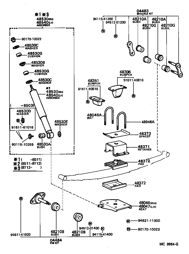 48256-20300 BOLT, HEXAGON(FOR REAR SPRING CLIP SET) product image