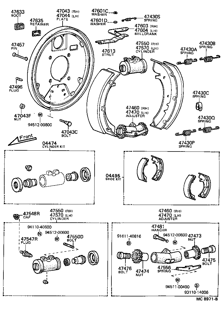 04497-10030 SHOE KIT, REAR BRAKE product image
