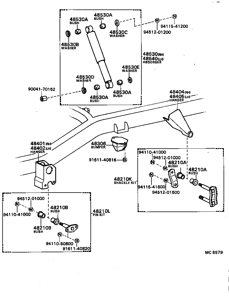 48047-87601 SEAT SUB-ASSY, SPRING U BOLT, LH product image