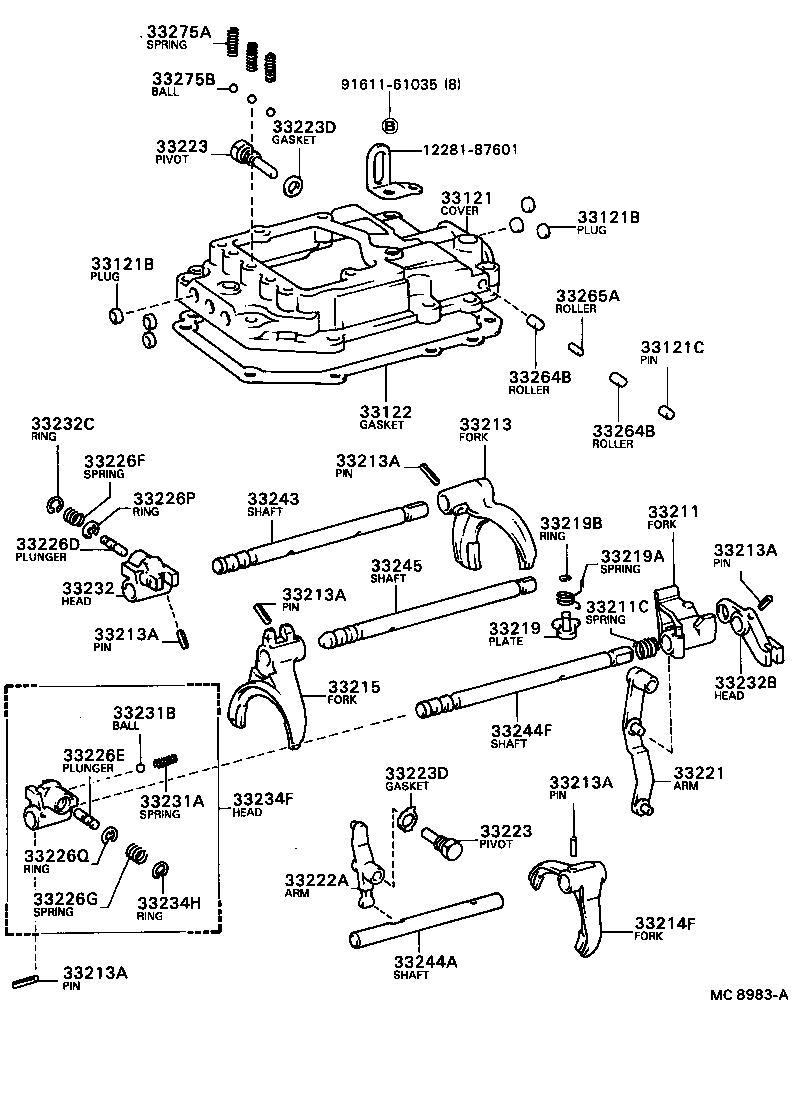 33247-87301 SHAFT,5TH & REVERSE SHIFT product image