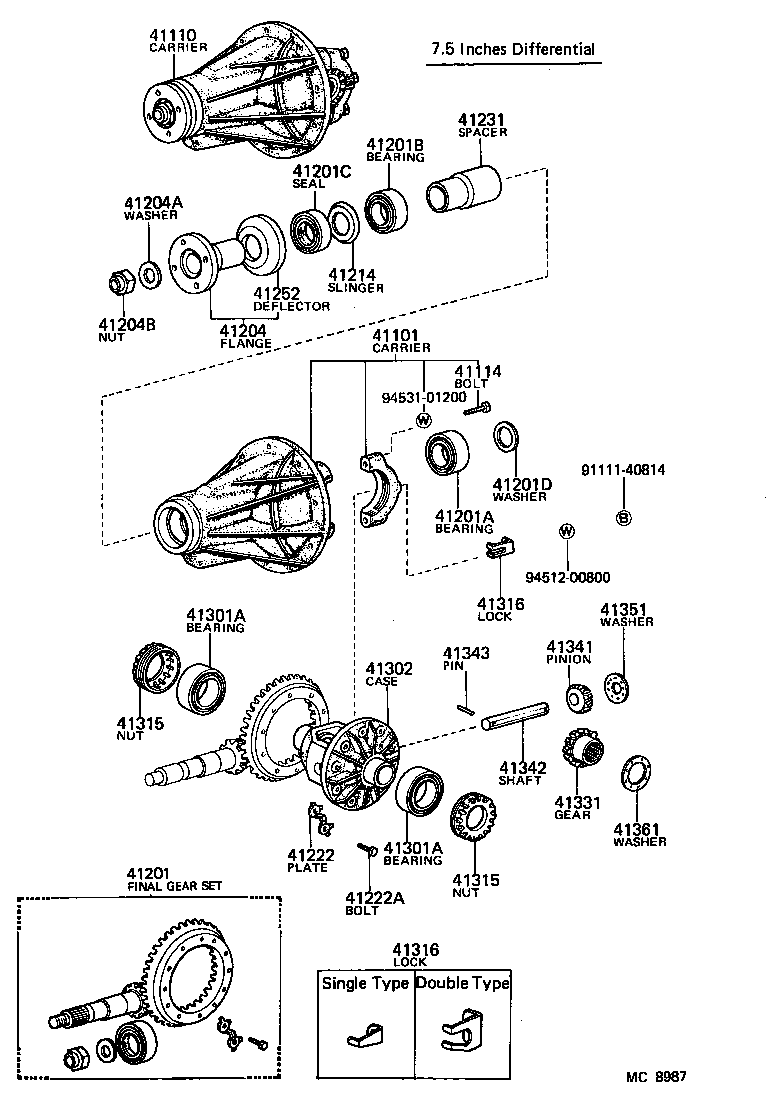 41110-14221 CARRIER ASSY, DIFFERENTIAL, REAR product image