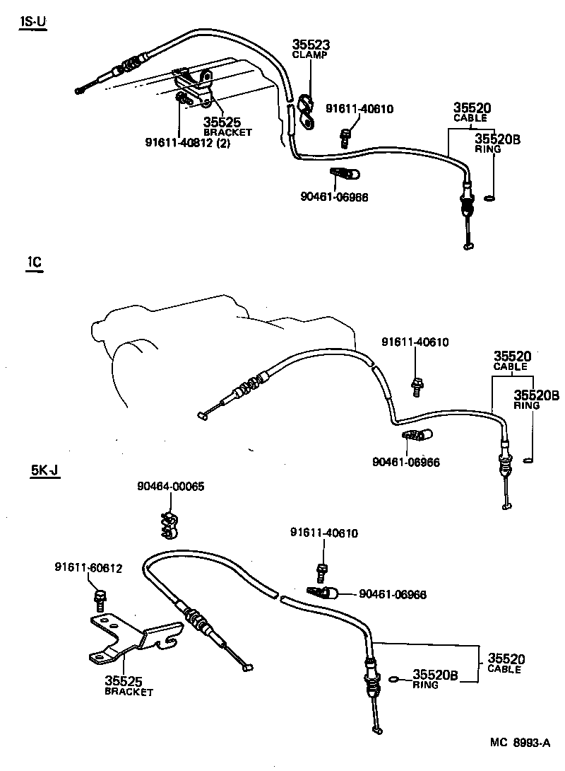 35523-14050 CLAMP, THROTTLE CABLE product image