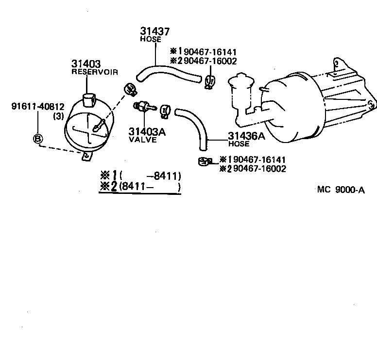 31432-60030 HOSE, NO.1(FOR CLUTCH BOOSTER VACUUM) product image