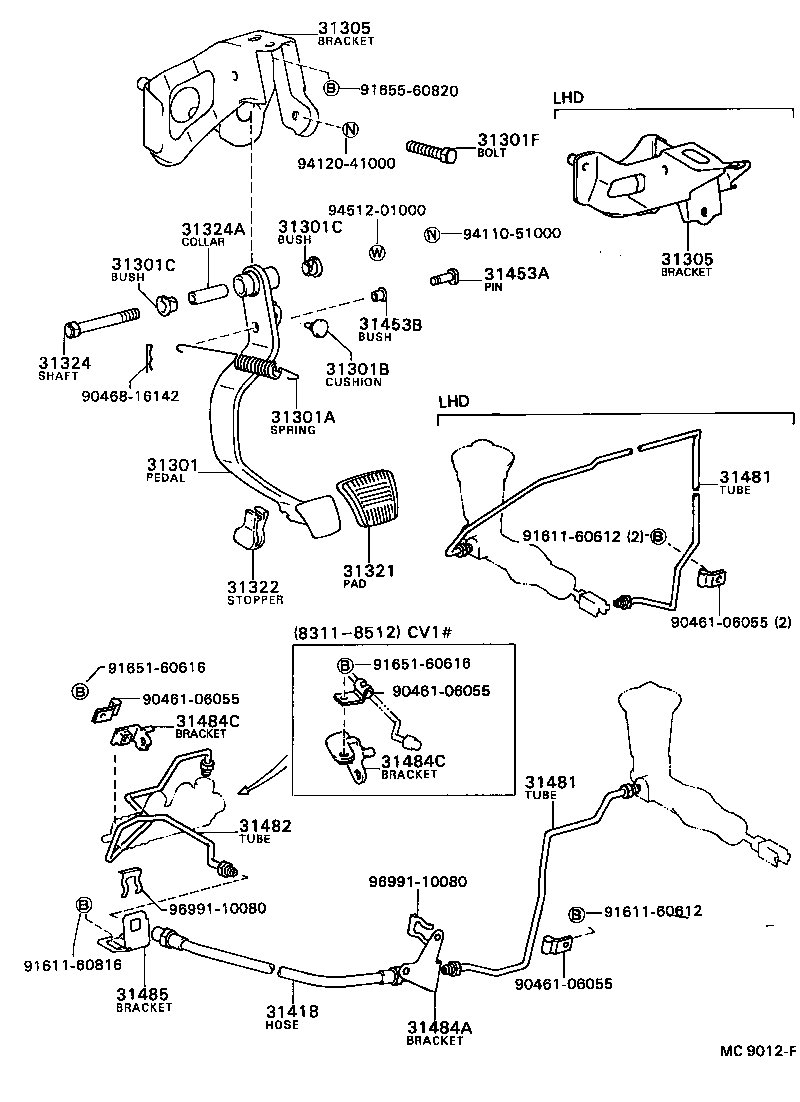 31301-32020 PEDAL SUB-ASSY, CLUTCH product image