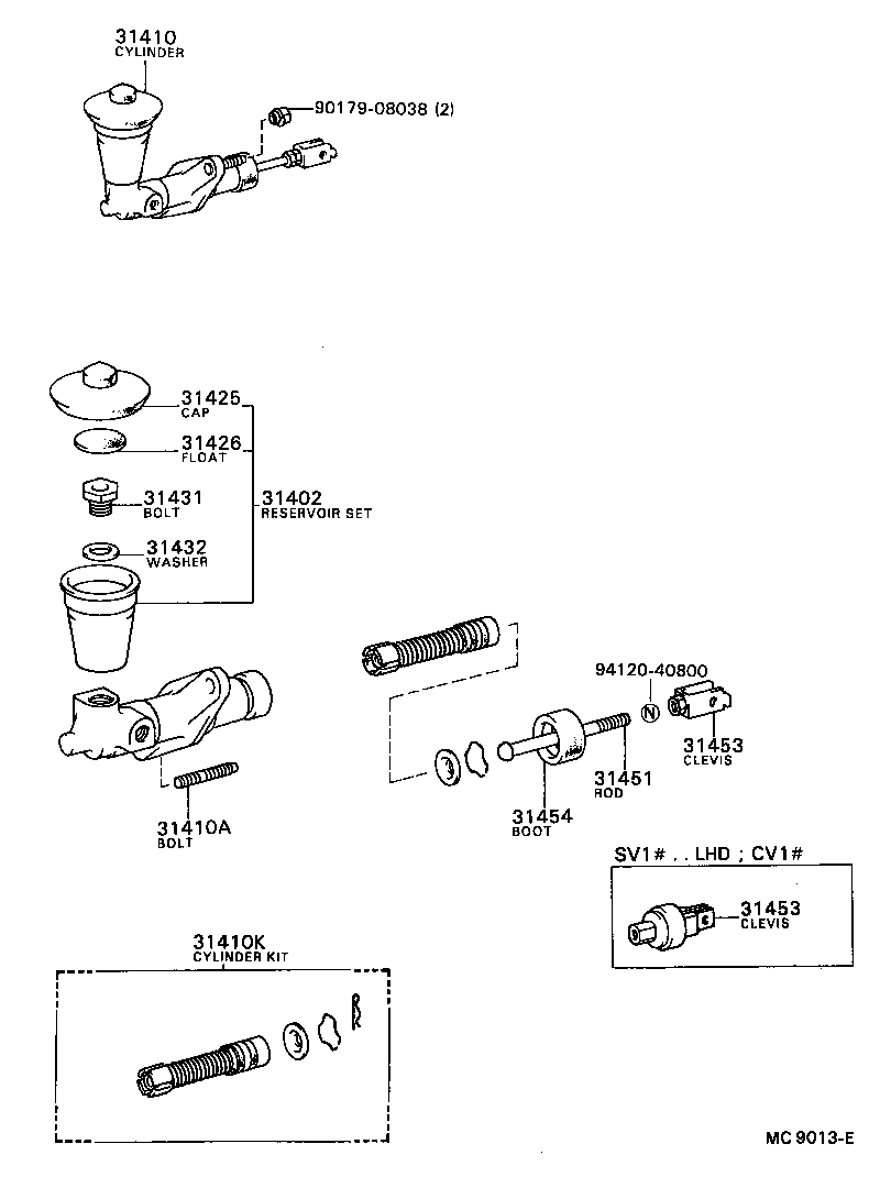 31410-32030 CYLINDER ASSY, CLUTCH MASTER product image