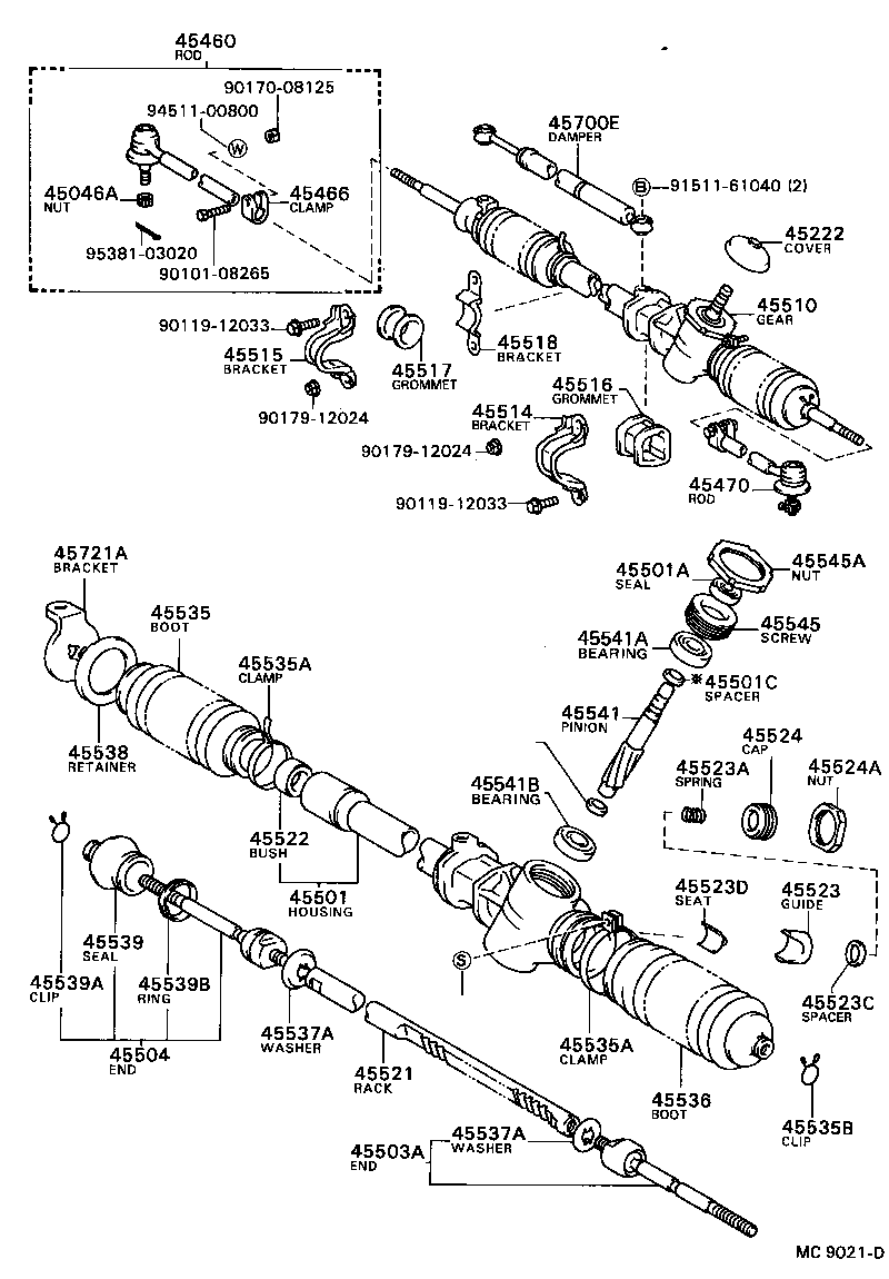 Toyota 45510-32040 GEAR ASSY, STEERING