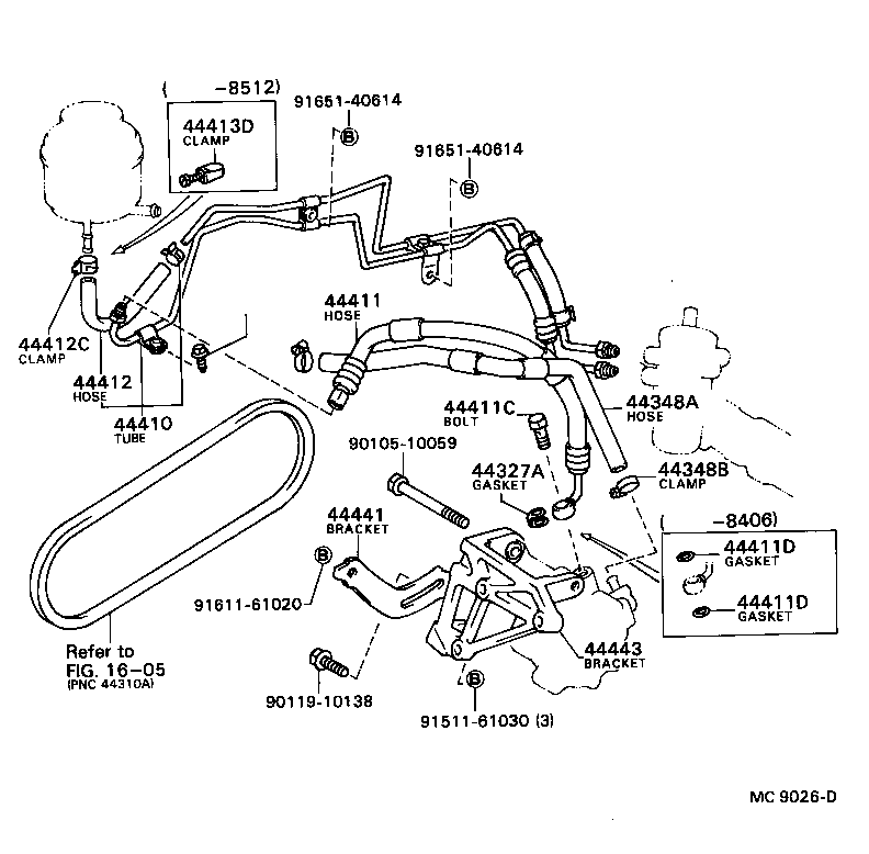 44348-32020 HOSE, OIL RESERVOIR TO PUMP, NO.1 product image