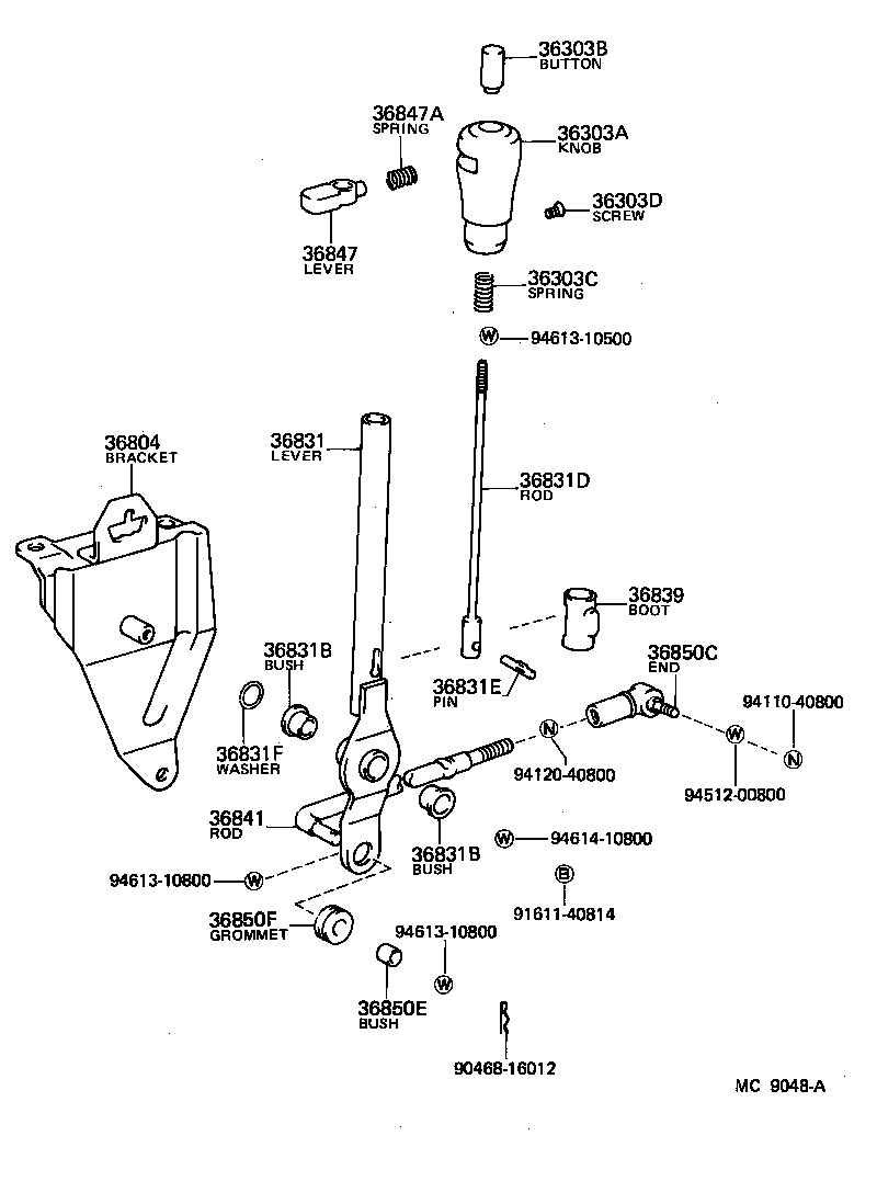 36804-60010 BRACKET SUB-ASSY, POWER TAKE-OFF SHIFT LEVER product image