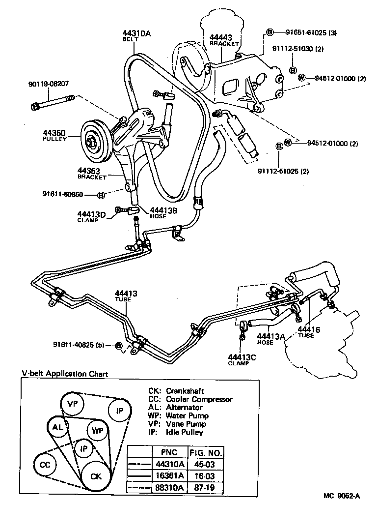 44381-60010 BRACKET, POWER STEERING IDLE PULLEY product image
