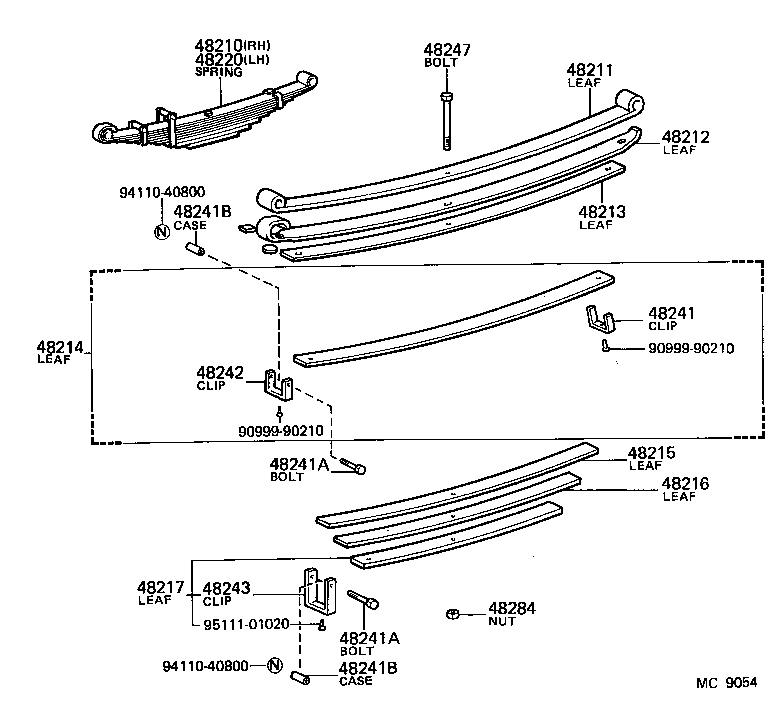 48247-60101 BOLT, REAR SPRING, CENTER product image