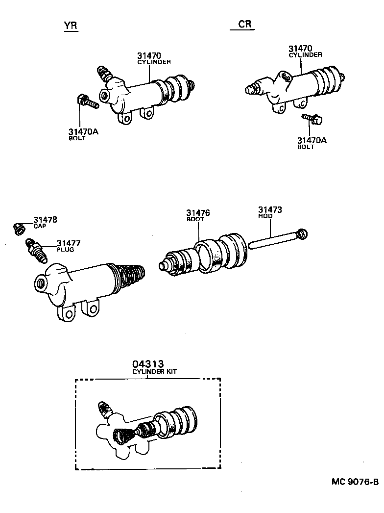 31470-30230 CYLINDER ASSY, CLUTCH RELEASE product image
