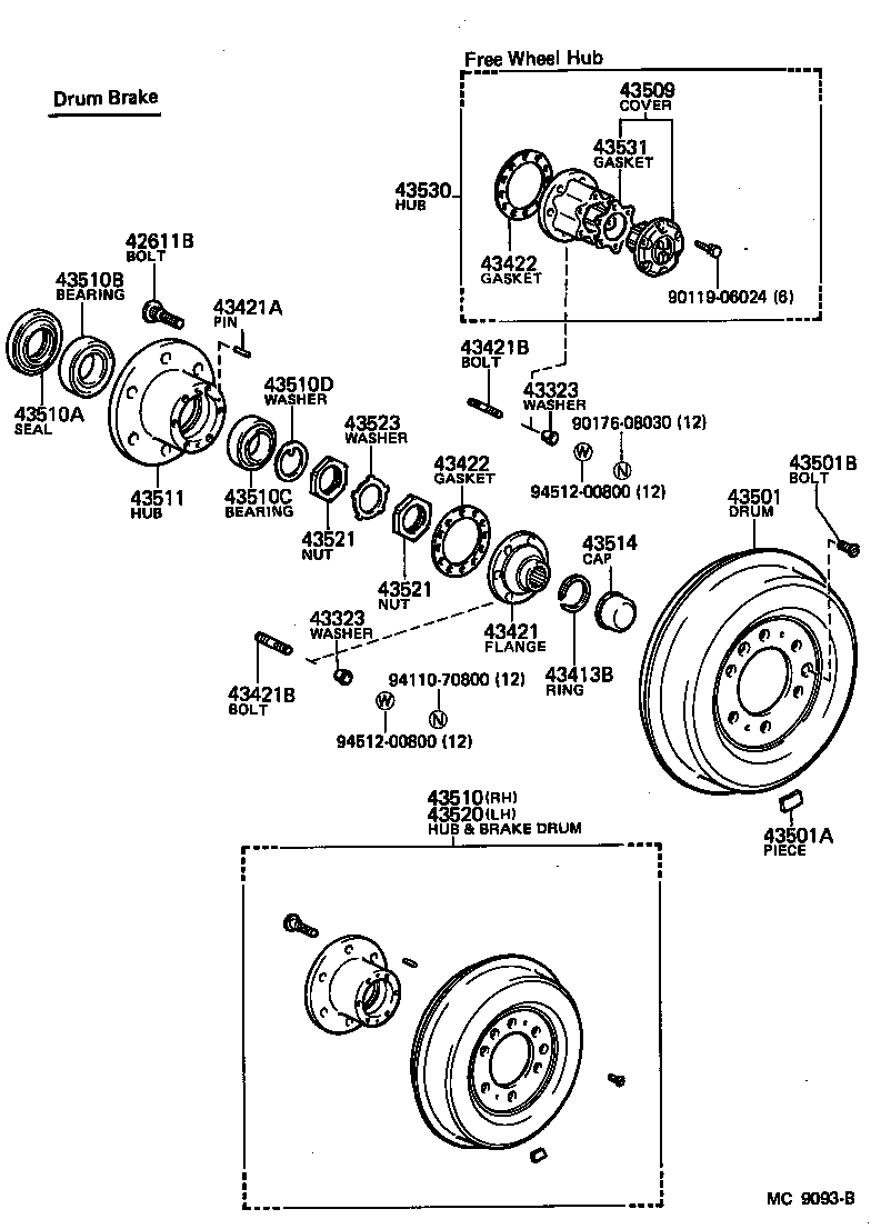 43509-60030 COVER SUB-ASSY, FREE WHEEL HUB product image