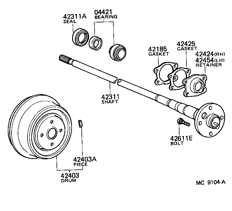 42431-27050 DRUM SUB-ASSY, REAR BRAKE product image