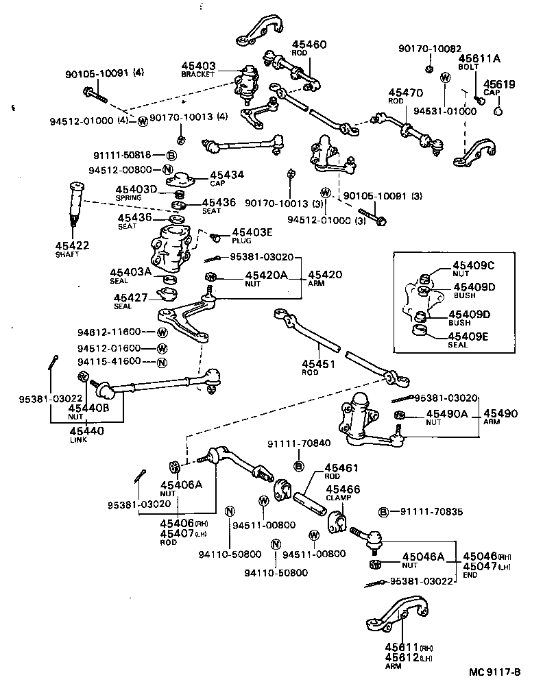 Toyota 45406-29135 ROD SUB-ASSY, TIE, RH
