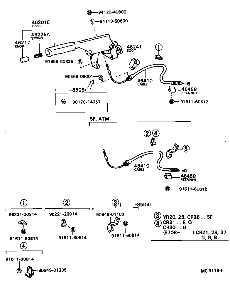 46430-28091 CABLE ASSY, PARKING BRAKE, NO.3 product image