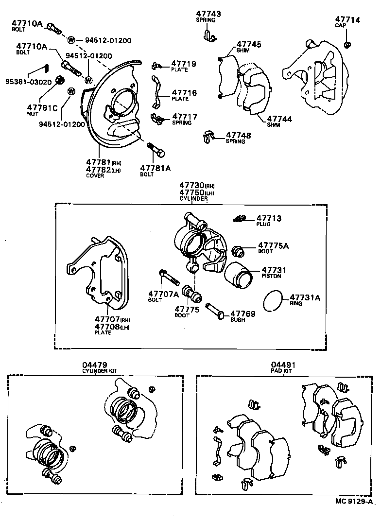 04479-28031 CYLINDER KIT, DISC BRAKE, FRONT product image