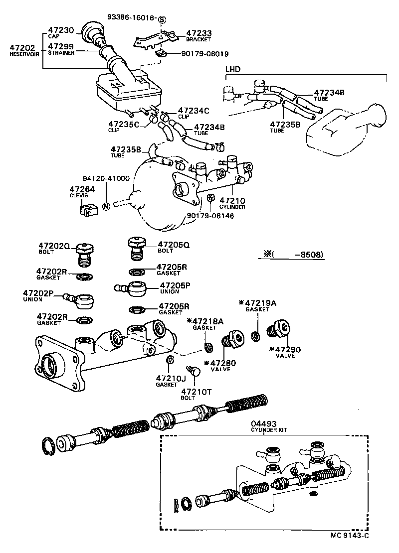47233-28020 BRACKET, RESERVOIR product image