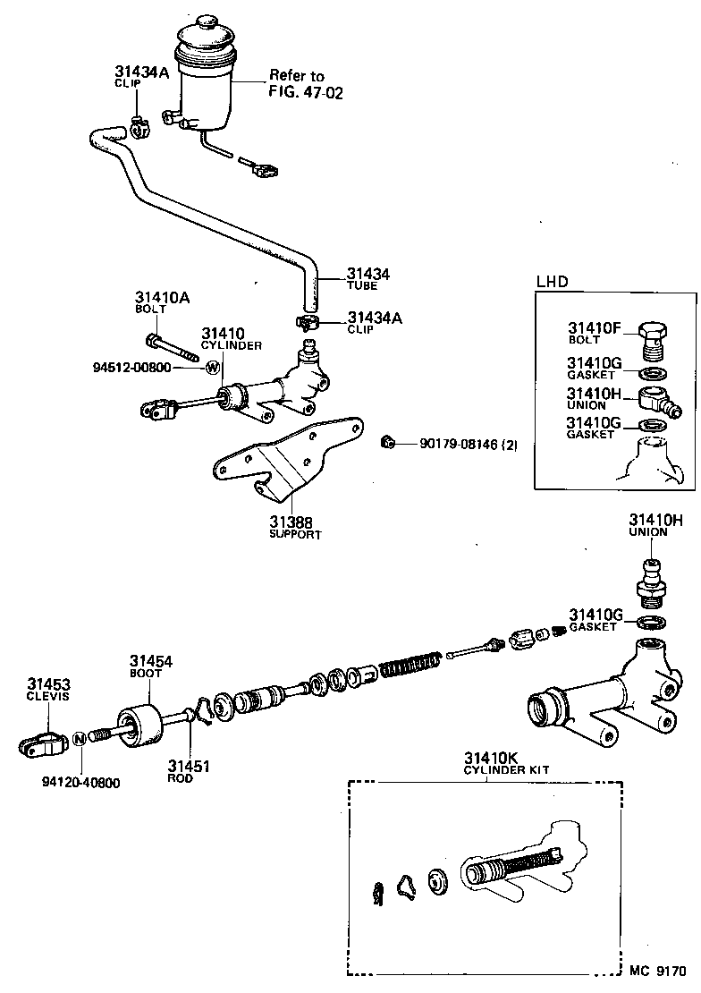 31420-27042 CYLINDER ASSY, CLUTCH MASTER product image