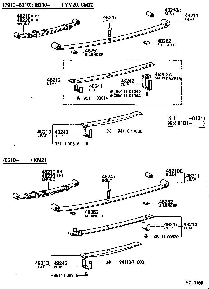 48047-27030 SEAT SUB-ASSY, SPRING U BOLT, LH product image