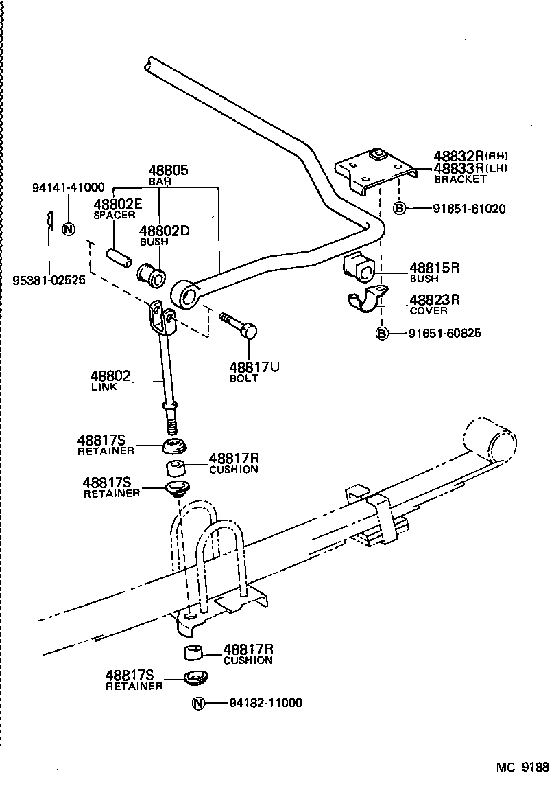 48542-26020 PIN, SHOCK ABSORBER UPPER PIVOT, REAR product image