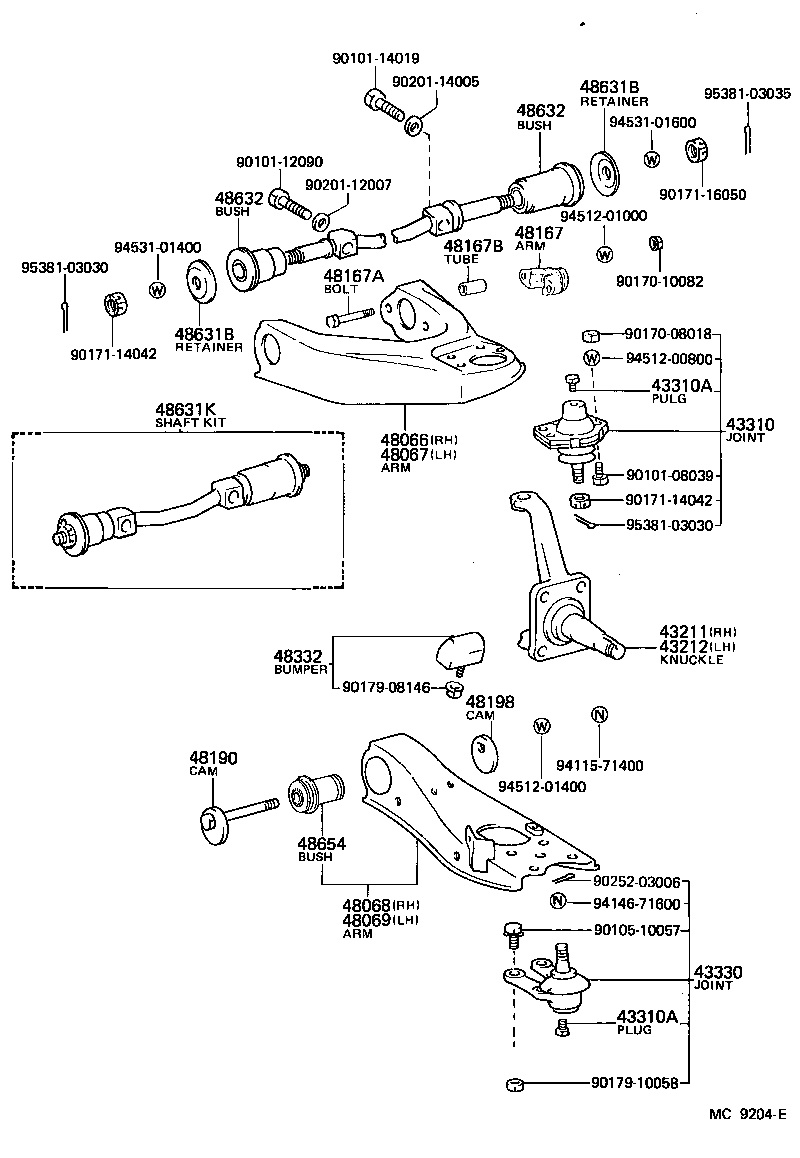 43211-28021 KNUCKLE, STEERING, RH product image