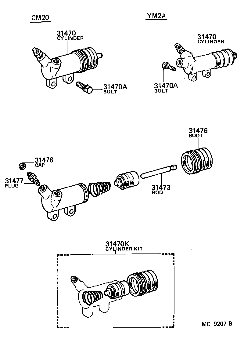 31470-28030 CYLINDER ASSY, CLUTCH RELEASE product image