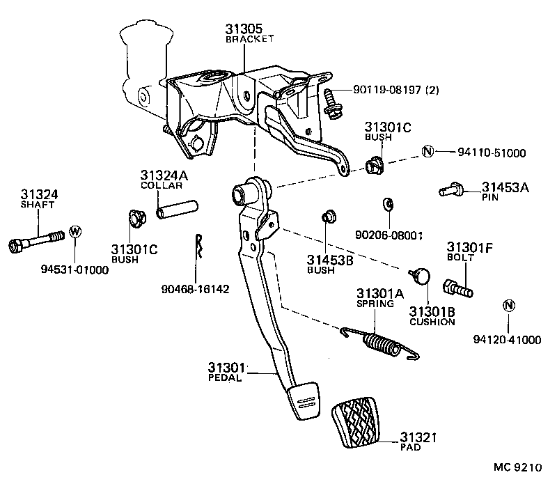 31301-12130 PEDAL SUB-ASSY, CLUTCH product image