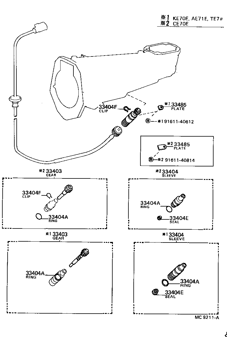 33404-22010 SLEEVE SUB-ASSY, SPEEDOMETER SHAFT (MTM) product image