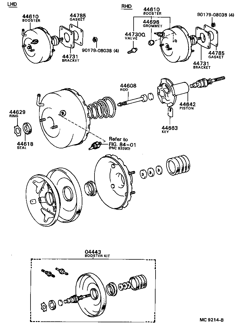 04443-12190 BOOSTER KIT, BRAKE product image