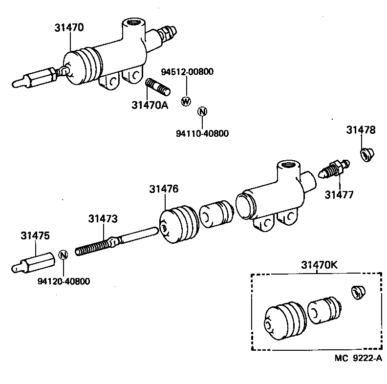 31470-26070 CYLINDER ASSY, CLUTCH RELEASE product image