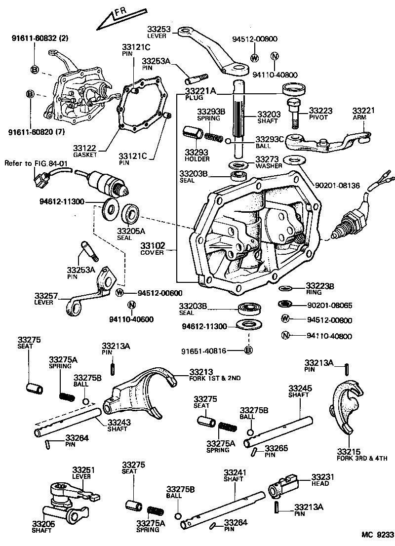 33253-26040 LEVER, SHIFT OUTER, NO.1 product image