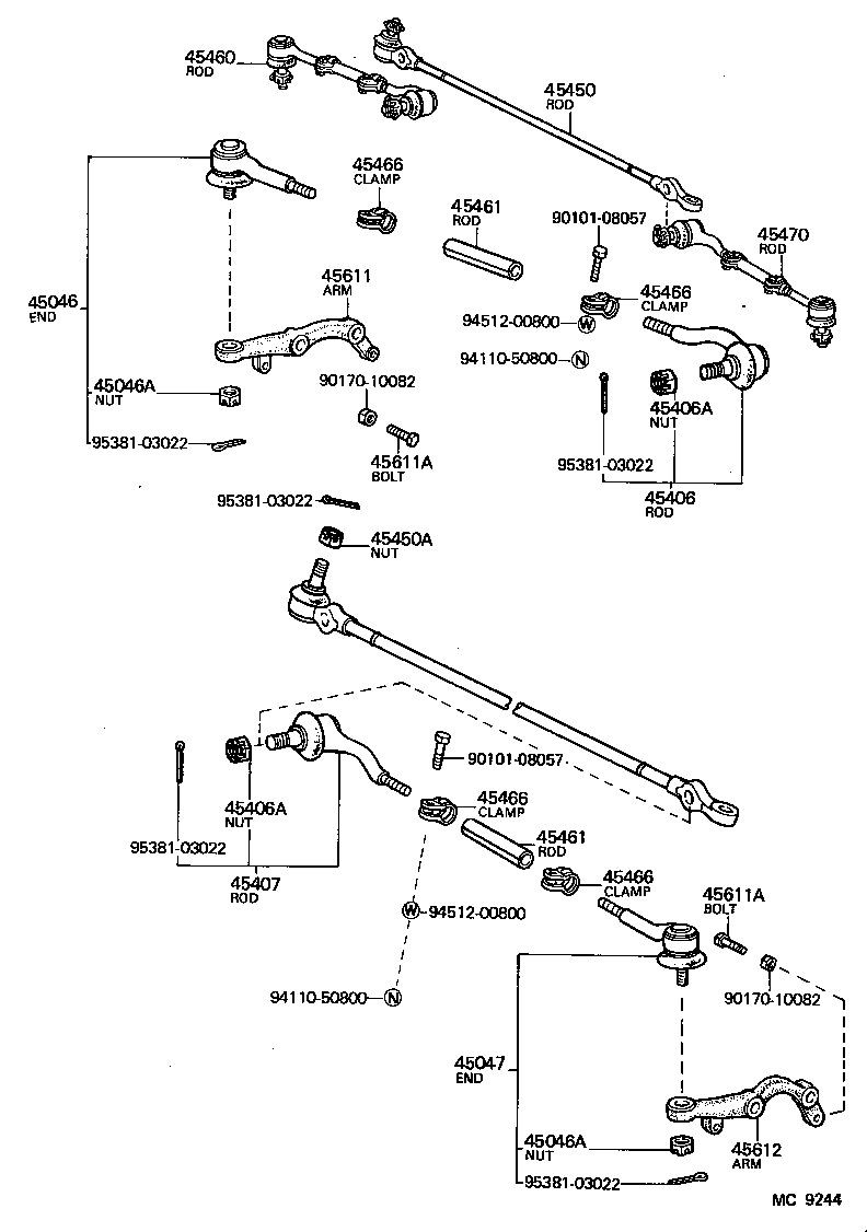 45490-29246 ARM ASSY, STEERING IDLER product image