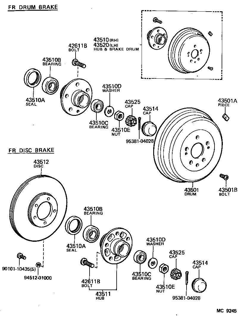 43502-26011 HUB, FRONT AXLE product image