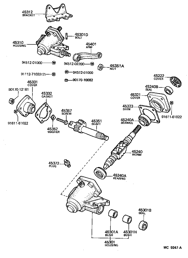 45287-26040-01 HOUSING, STEERING COLUMN product image