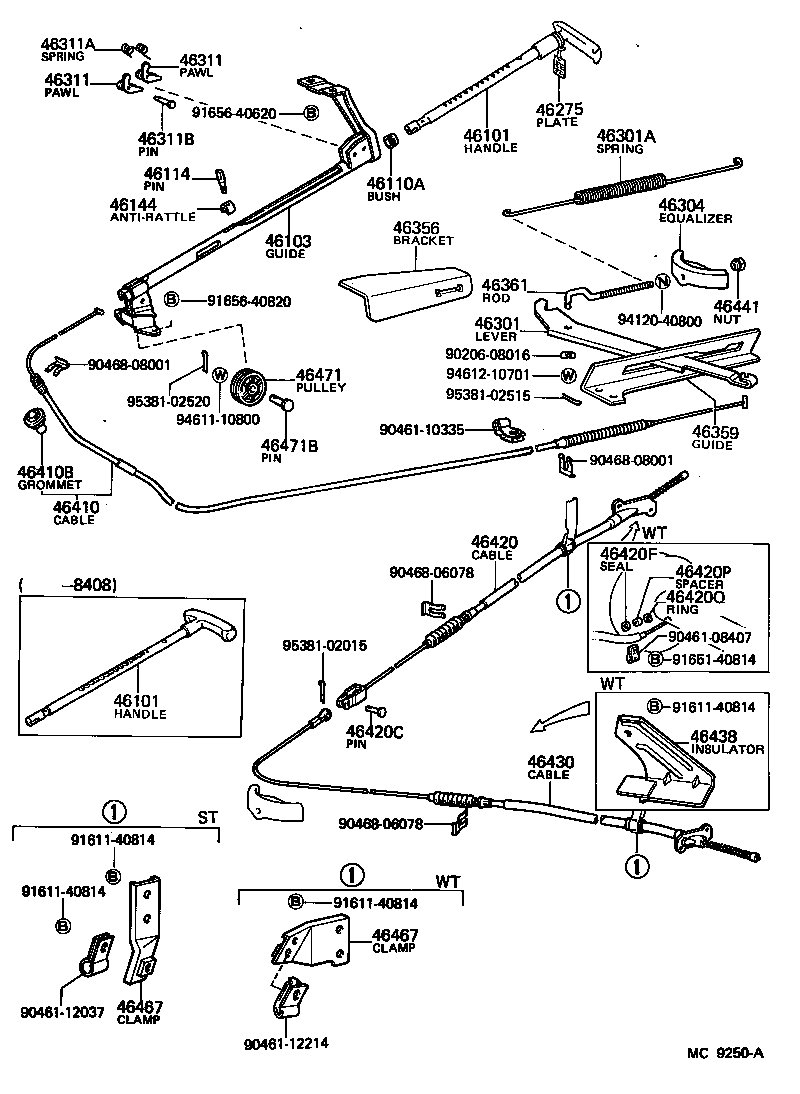 46430-26090 CABLE ASSY, PARKING BRAKE, NO.3 product image