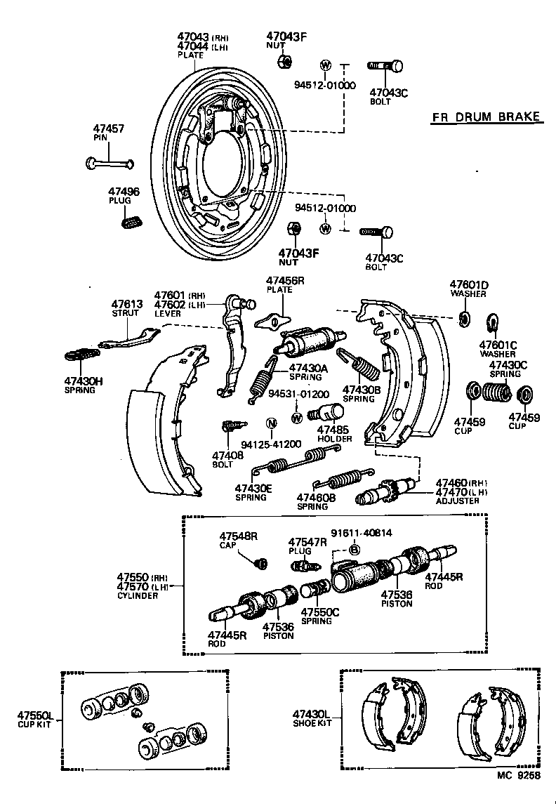 04474-26010 CYLINDER KIT, REAR WHEEL product image