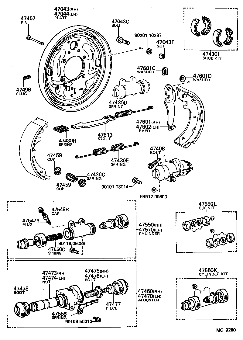 04474-26010 CYLINDER KIT, REAR WHEEL product image