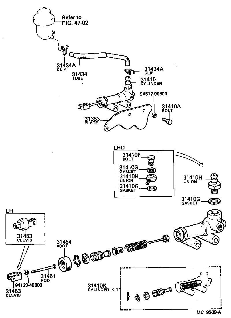 31420-26110 CYLINDER ASSY, CLUTCH MASTER product image