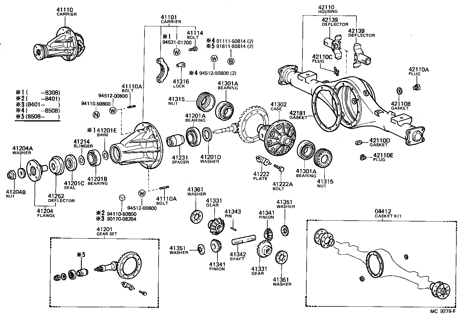 41201-29735 FINAL GEAR KIT, DIFFERENTIAL, REAR product image