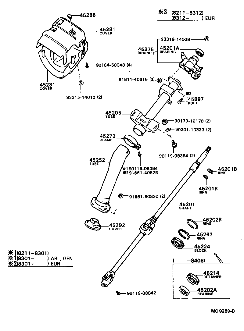 45081-28010 SUPPORT SUB-ASSY, TILT STEERING product image