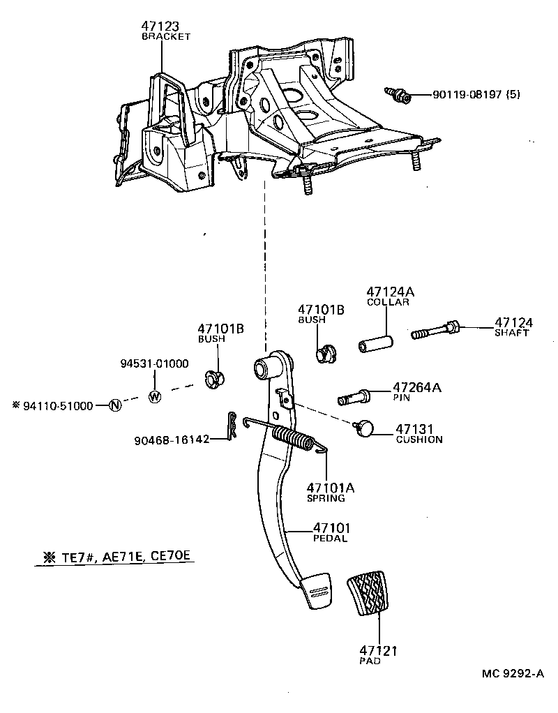 47101-12281 PEDAL SUB-ASSY, BRAKE product image