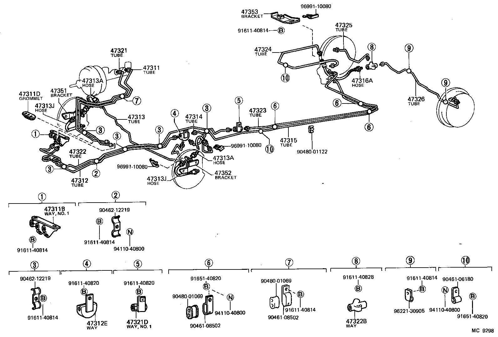47311-26170 TUBE, FRONT BRAKE, NO.1 product image