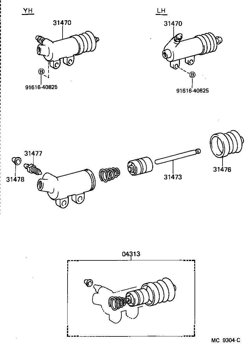 31470-25031 CYLINDER ASSY, CLUTCH RELEASE product image