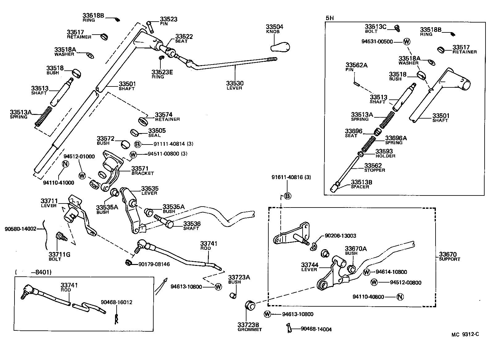 33501-26130 SHAFT SUB-ASSY, CONTROL (FOR COLUMN SHIFT) product image