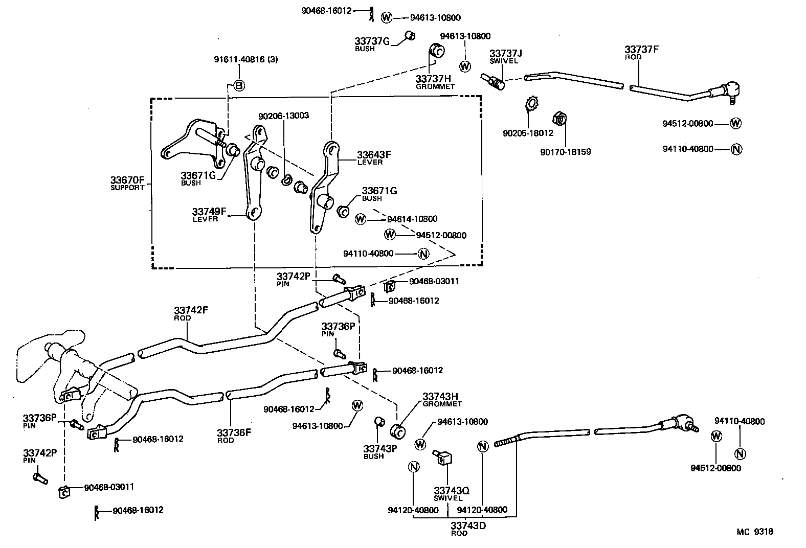33501-26181 LEVER ASSY, SHIFT (FOR FLOOR SHIFT) product image
