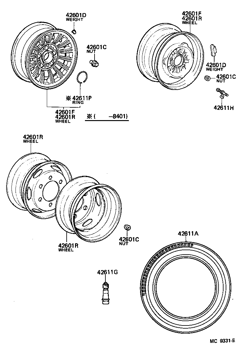 42601-26190 WHEEL, DISC (FOR FRONT) product image