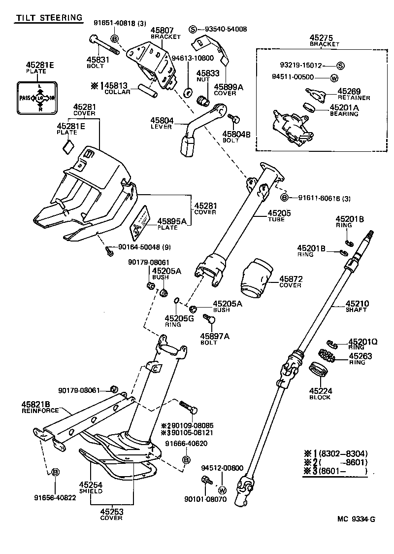 45307-26070 BRACKET, STEERING COLUMN, UPPER product image
