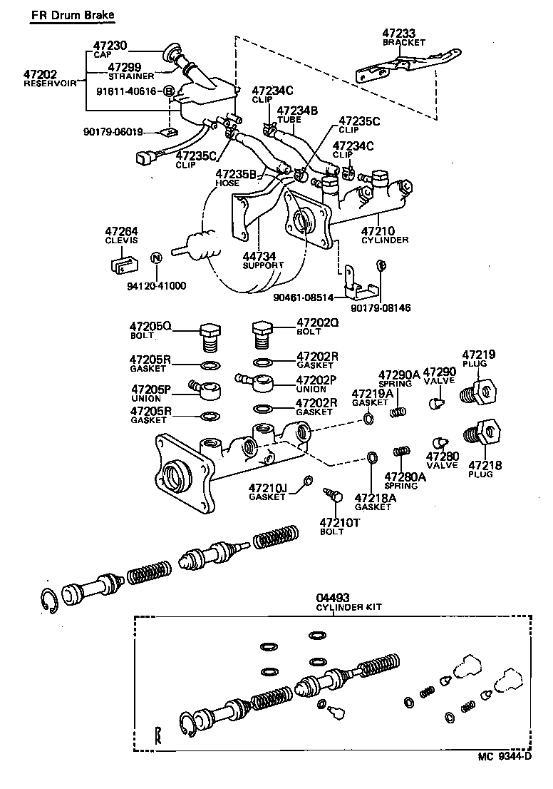 04493-26100 CYLINDER KIT, BRAKE MASTER product image